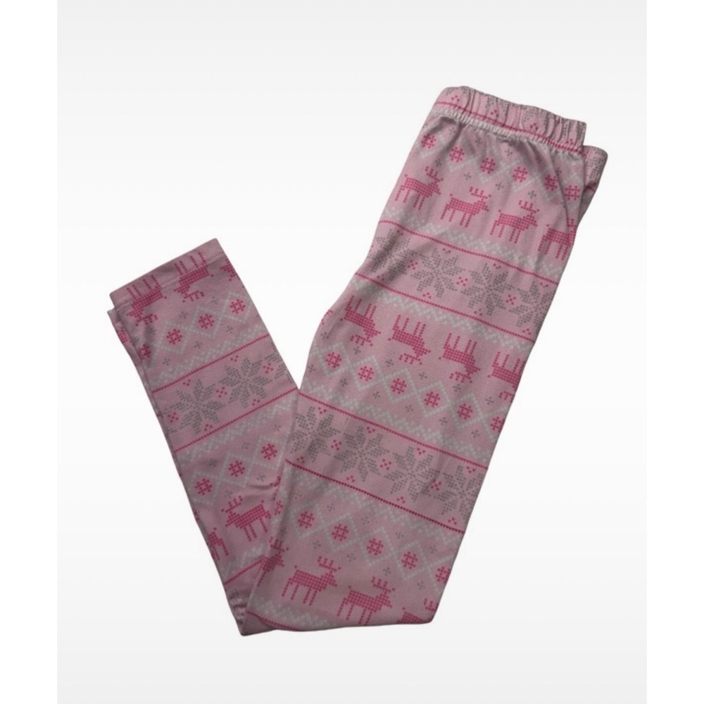 BTween Girls Pink Christmas Reindeer Leggings Size 7